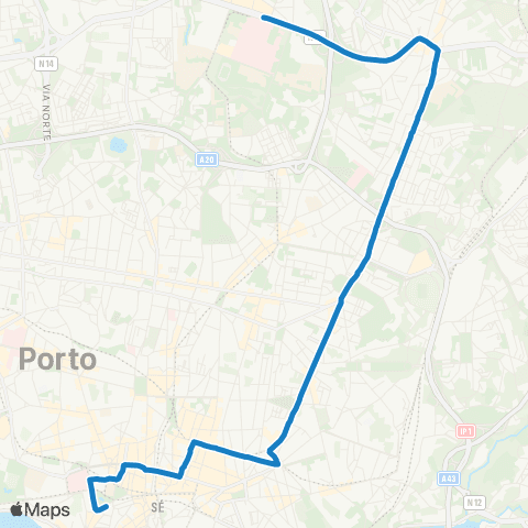 STCP Cordoaria-hospital De S.joão map