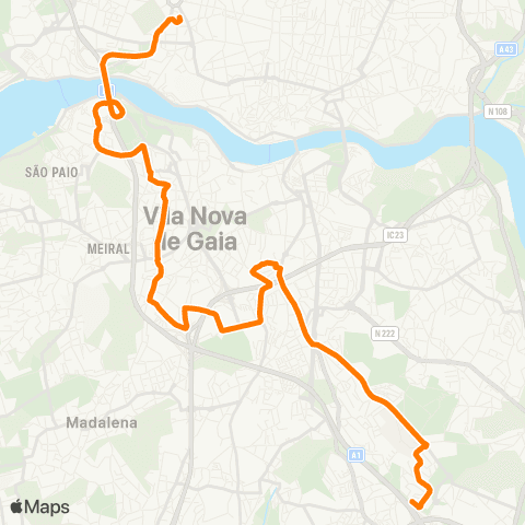 STCP Boavista-vila D'este map