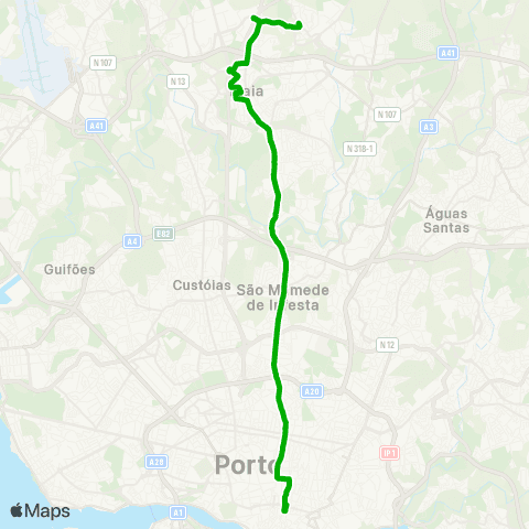 STCP Aliados-maia(barca) map