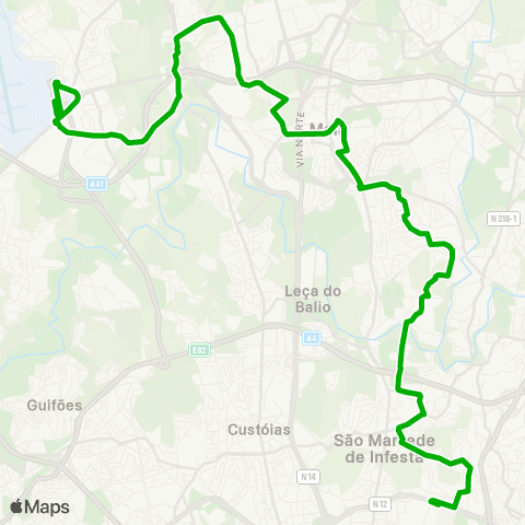 STCP Hospital S.joão-aeroporto(via Crestins) map