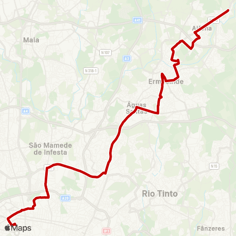 STCP Boavista - Codiceira map