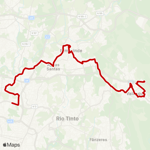 STCP Hospital S. João-valongo (continente) map