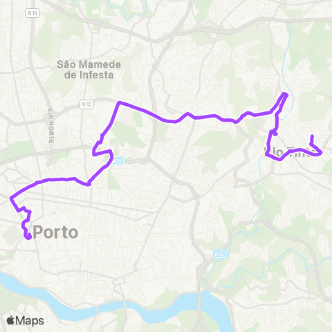 STCP Boavista-rio Tinto(esc. Sec.) map