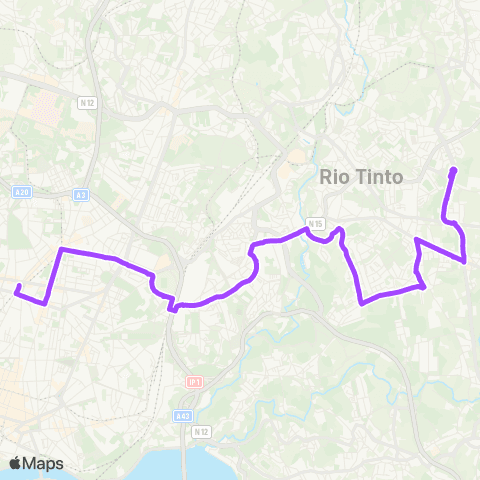 STCP Marquês - Fânzeres (metro) map