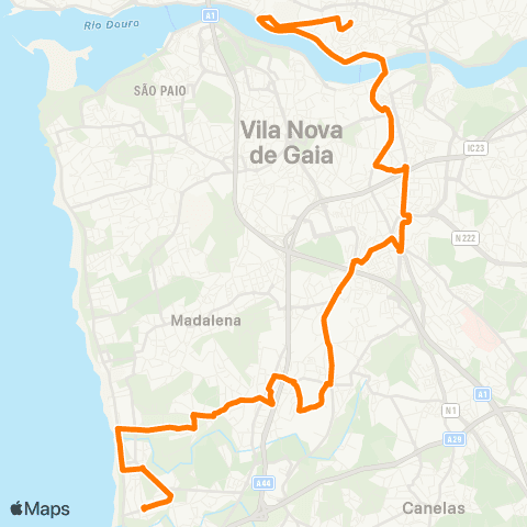 STCP Cordoaria-francelos map