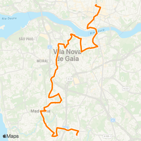 STCP Trindade-valadares map