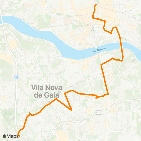 STCP Bolhão-coimbrões map