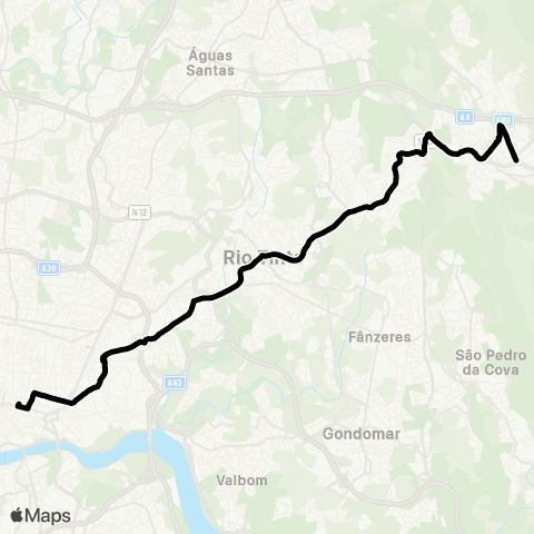STCP Av.aliados - Valongo map