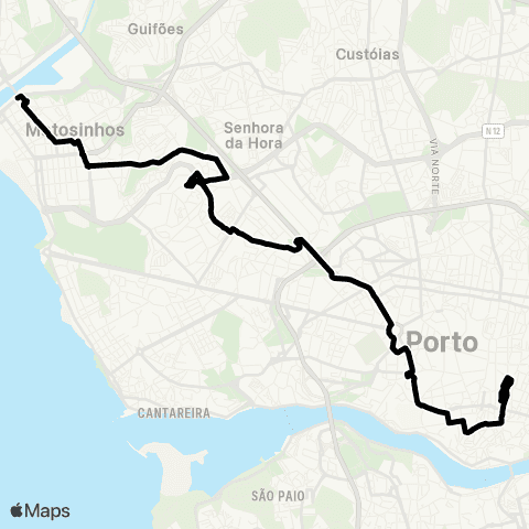 STCP Av.aliados - Matosinhos (mercado) map