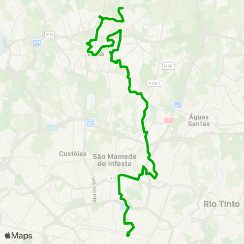 STCP Marquês - Maia (barca) map