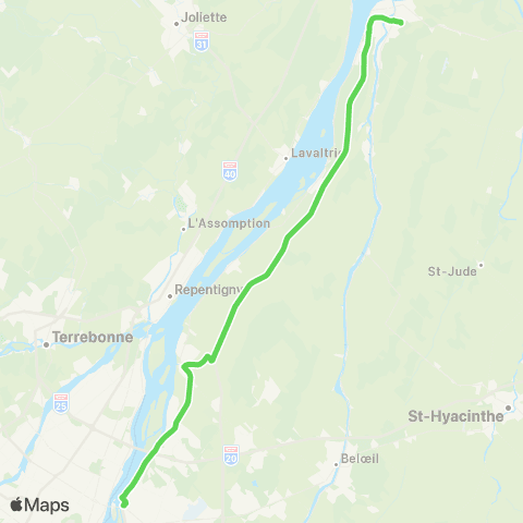 STC Pierre-de Saurel Express St-Roch-de-Richelieu / Longueuil map