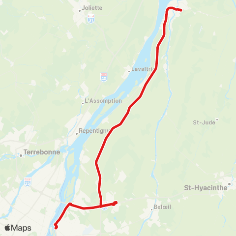 STC Pierre-de Saurel Express 753 map