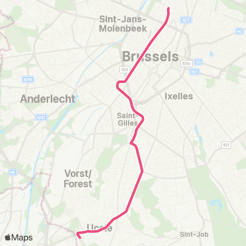STIB Gare du Nord - Stalle (P) map