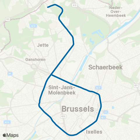 STIB Roi Baudouin - Elisabeth map