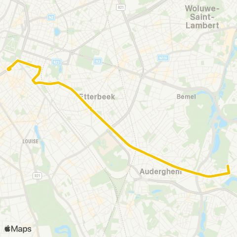 STIB Porte de Namur - Sainte-Anne map