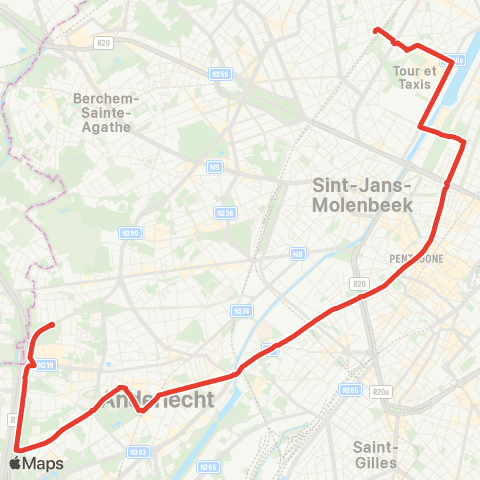 STIB Moortebeek - Pannenhuis map