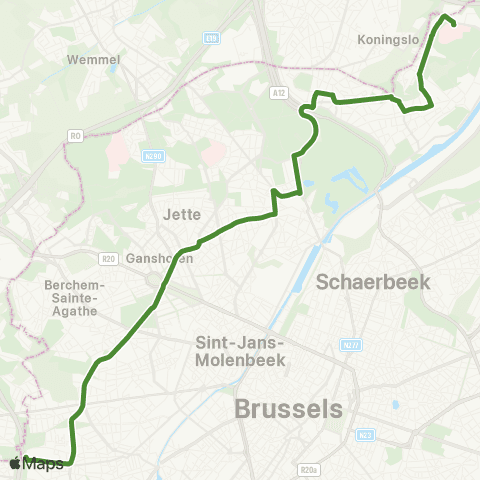 STIB Westland Shopping - Hôpital Militaire map