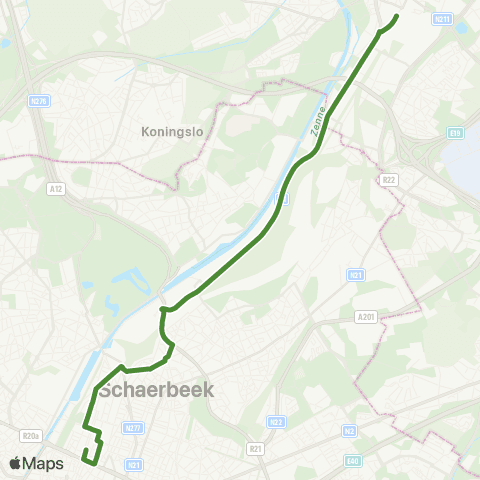 STIB Vilvoorde Station - Albert II map
