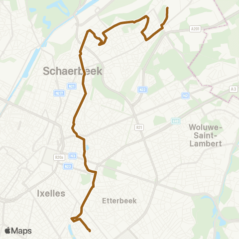STIB Hôp. Etterbeek-Ixelles - Bordet Station map