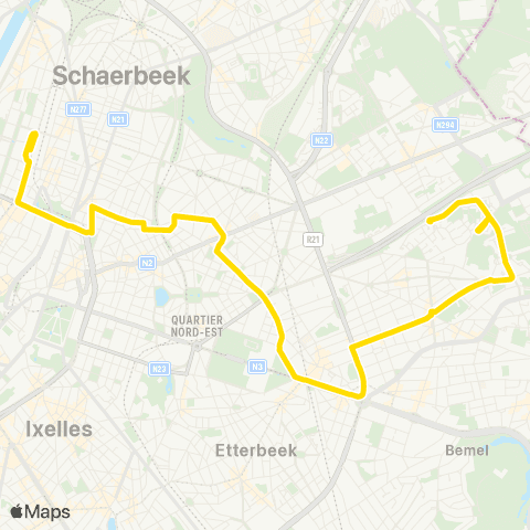 STIB Gare du Nord - Pleiades map