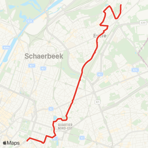 STIB Porte de Namur - Bordet Station map