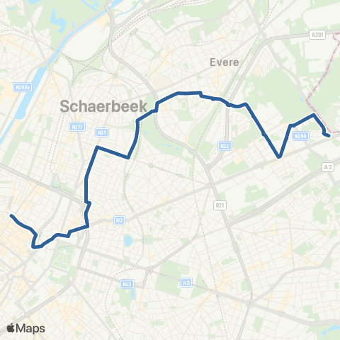 STIB Gare Centrale - Péage map