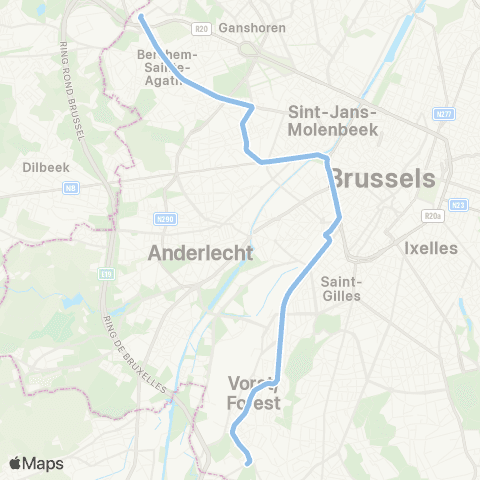 STIB Gare de Berchem - Drogenbos map