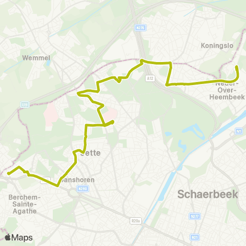 STIB Gare de Berchem - Val Maria map
