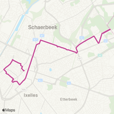 STIB Gare Centrale - Cimetière de Bruxelles map