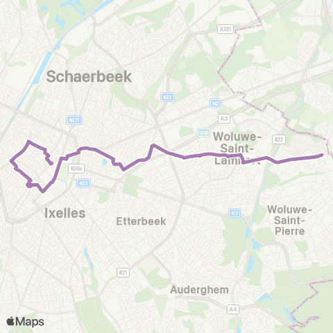 STIB Gare Centrale - Kraainem map