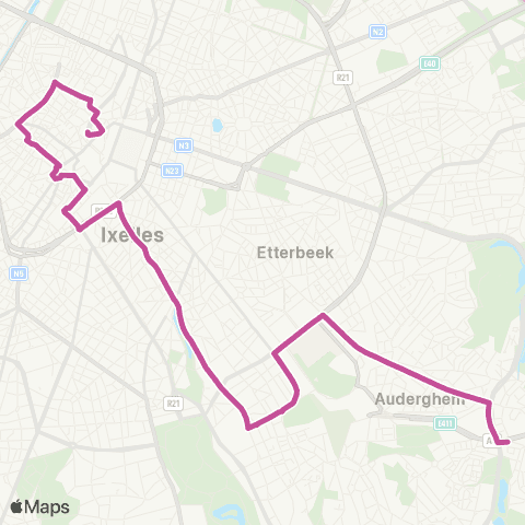 STIB Gare Centrale - Herrmann-Debroux map