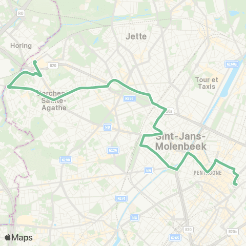 STIB Gare Centrale - Gare de Berchem map