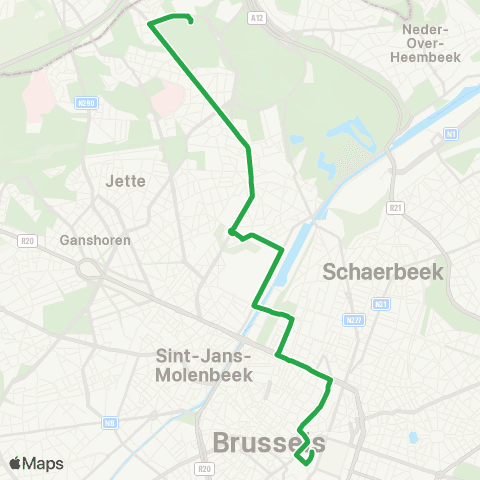 STIB Gare Centrale - Heysel map
