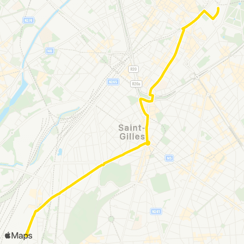 STIB Gare Centrale - Forest (Bervoets) map