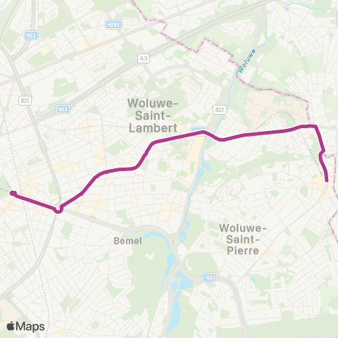 STIB Gare de l'Ouest - Stockel map
