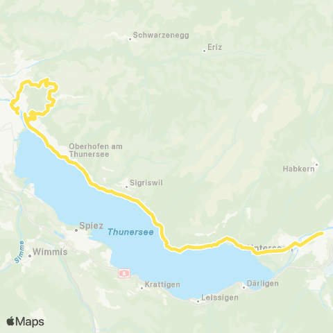 STI Bus Oberhofen a. T., Wichterheer - Thun, Bahnhof map