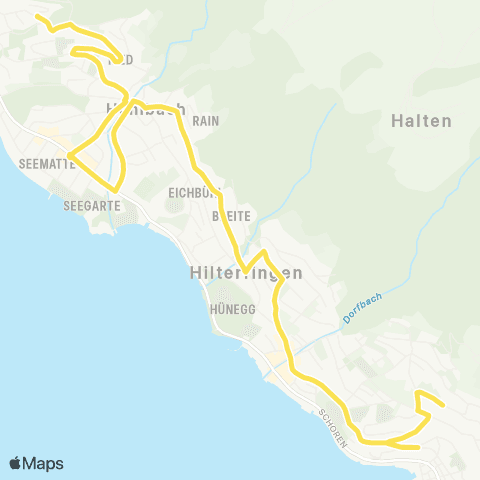 STI Bus Thun, Untere Wart - Oberhofen a. T., Tannackerstr. map