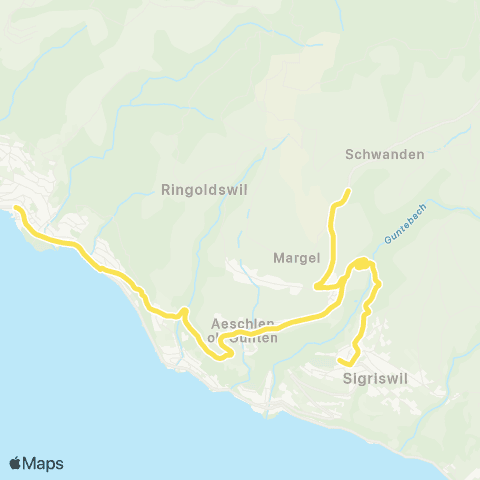 STI Bus Oberhofen a. T., Dorf - Sigriswil, Dorf map