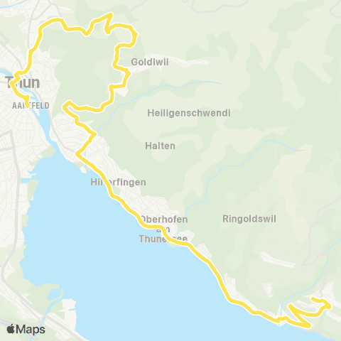 STI Bus Sigriswil, Dorf - Thun, Bahnhof map