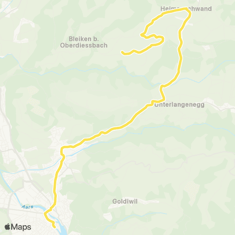 STI Bus Thun, Bahnhof - Heimenschwand, Post map