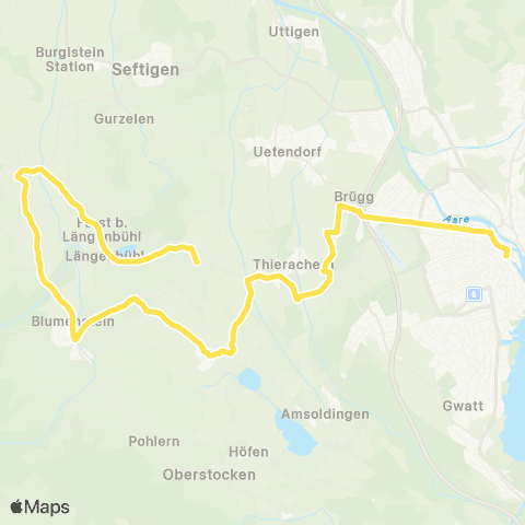 STI Bus Thun, Bahnhof - Blumenstein, Dorf map