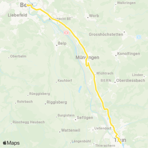 STI Bus Bern, Bahnhof - Thun, Bahnhof map