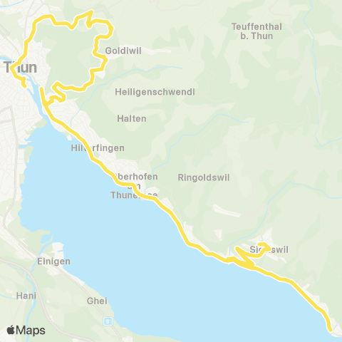 STI Bus Thun, Bahnhof - Merligen, Beatus map