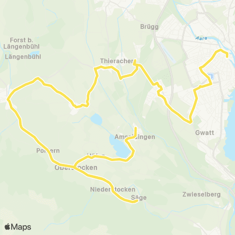 STI Bus Thun, Bahnhof - Amsoldingen, Steghalten map