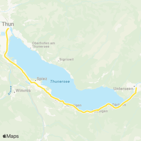 STI Bus Thun, Bahnhof - Interlaken West, Bahnhof map