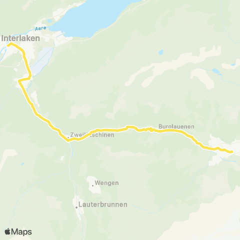 STI Bus Interlaken West, Bahnhof - Grindelwald, Bahnhof map