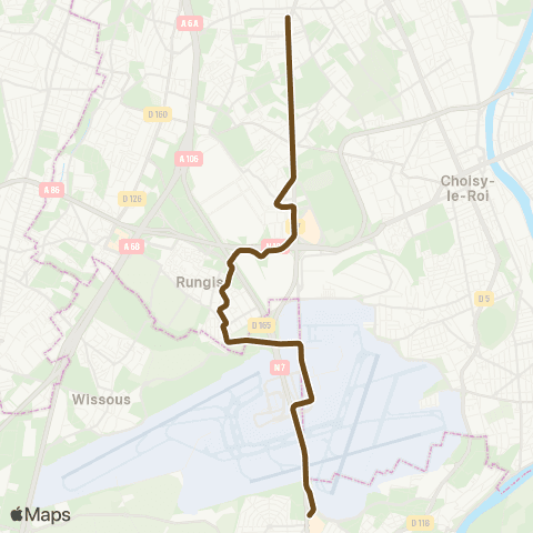 Île-de-France Mobilités Villejuif <>︎ Athis-Mons map