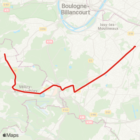 Île-de-France Mobilités Viroflay <>︎ Châtillon - Montrouge map