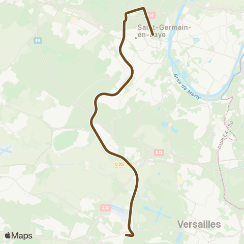Île-de-France Mobilités Saint-Germain-en-Laye <>︎ Saint-Cyr map