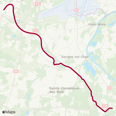Île-de-France Mobilités Massy-Palaiseau <> Évry-Courcouronnes︎ map